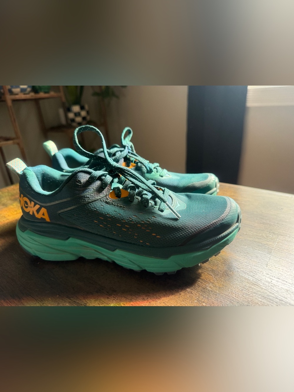 Hoka One One Challenger ATR 6 trail running shoes in the Deep Teal